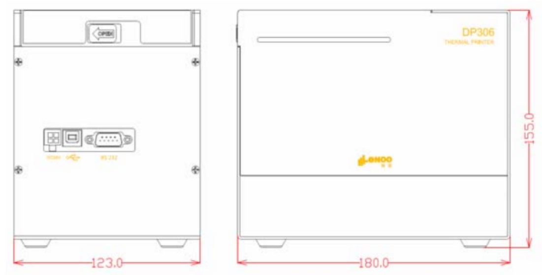 景區(qū)熱敏門票打印機（DP306）尺寸