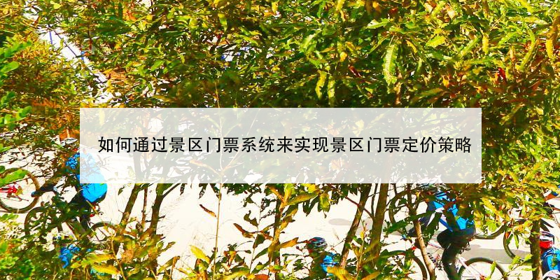 如何通過(guò)景區(qū)門票系統(tǒng)來(lái)實(shí)現(xiàn)景區(qū)門票定價(jià)策略