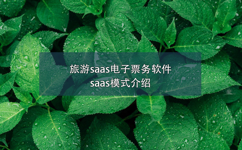 旅游saas電子票務(wù)軟件，saas模式介紹