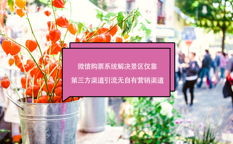 微信購(gòu)票系統(tǒng)解決景區(qū)僅靠第三方渠道引流無(wú)自有營(yíng)銷渠道