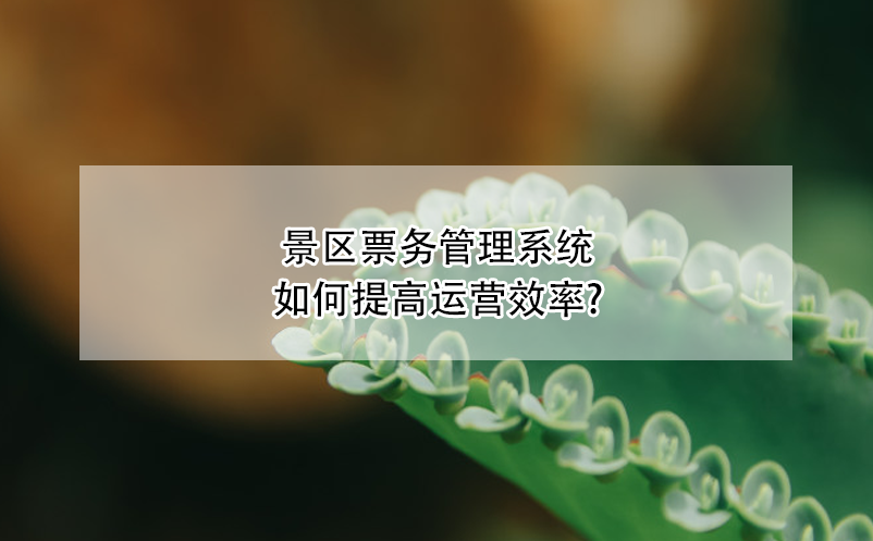 景區(qū)票務(wù)管理系統(tǒng)如何提高運(yùn)營效率?