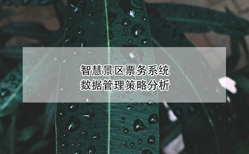 智慧景區(qū)票務系統(tǒng)數(shù)據管理策略分析