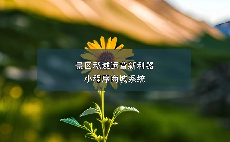 景區(qū)私域運營新利器----小程序商城系統