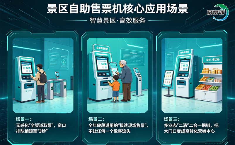景區(qū)自助售票機(jī)與景區(qū)自助售取票系統(tǒng)的三個(gè)核心應(yīng)用場(chǎng)景